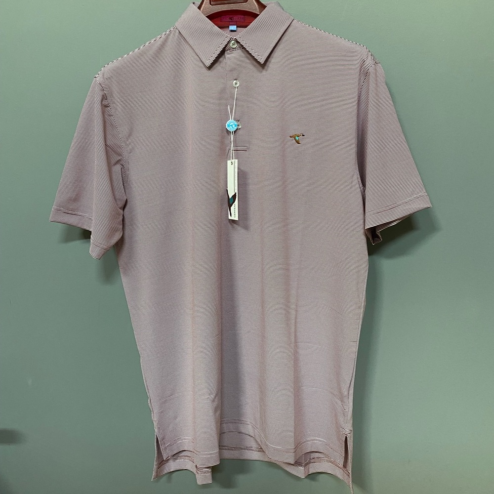GENTEAL Pinstripe Polo Men’s Shirt Large - Maroon